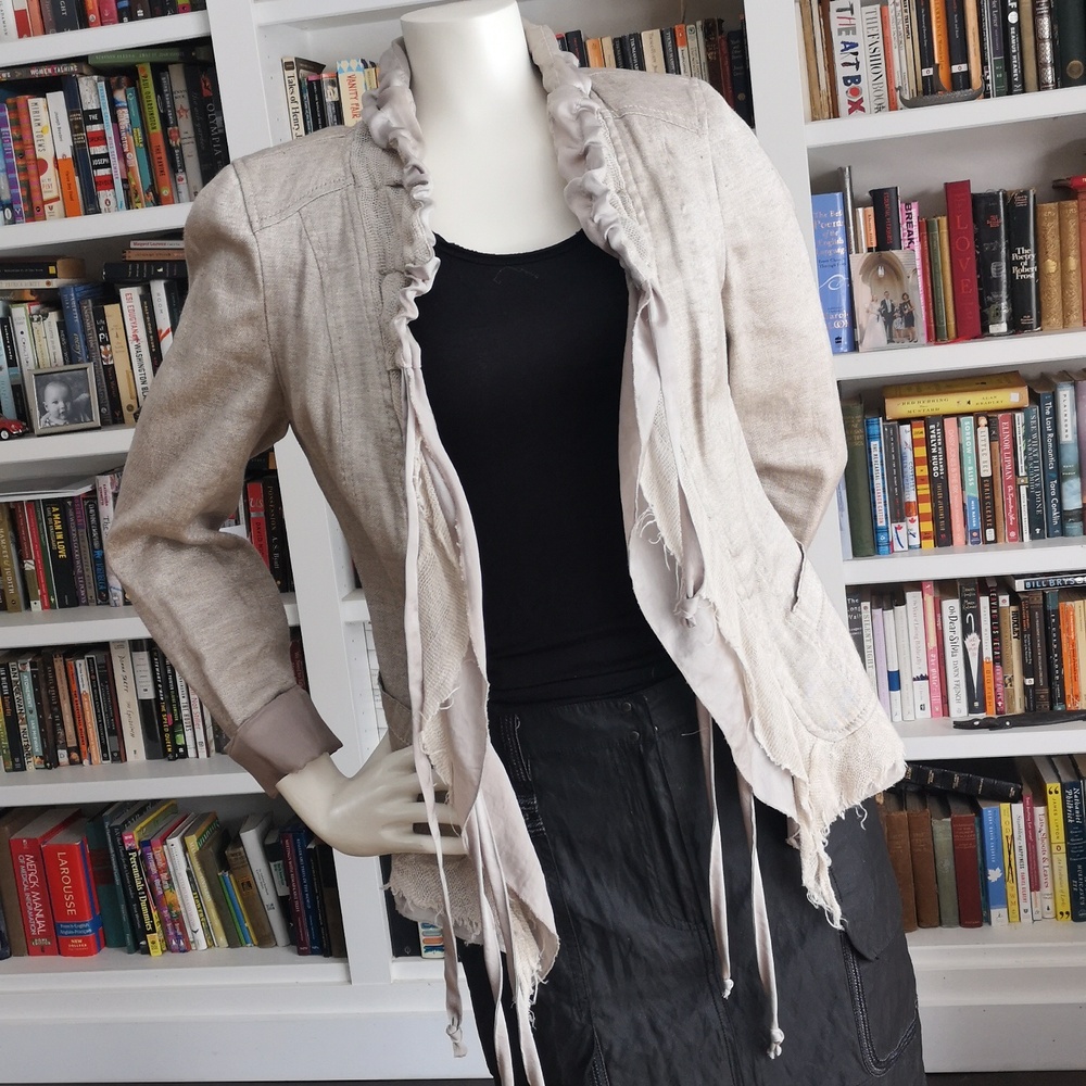 Bandolera linen blend blazer